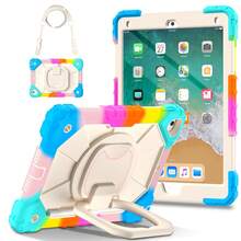 Colorblock Handheld Rotating Shockproof Protective Case With Shoulder Strap For Apple IPad Mini 7, IPad Mini 6, IPad 6th (9.7-Inch), IPad Pro 9.7 (2016), IPad 5th (9.7-Inch), IPad 10.2 7th Gen 2019, IPad 8th (10.2-Inch), IPad 9th Gen (10.2-Inch), IPad 11(A16 2025), IPad 10th (10.9-Inch), IPad Air 4th (10.9-Inch), IPad Air 5th Gen 2022, IPad Air 11-In.(M2)-2024, IPad Air 11(M3 2025)