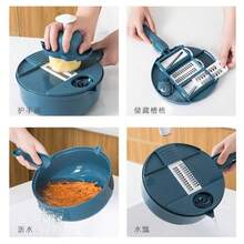 Vegetable Cutter Slicer With Basket Fruit Potato Chopper Carrot Vegetable Kitchen Tool - Blue - View 3