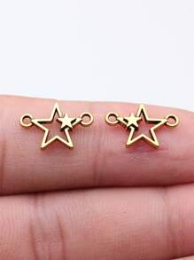 40pcs 15x11mm(0.59x0.43inch) Star Connector Charms For DIY Bracelet, Earring, Necklace Jewelry Making