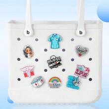 MultiPocket Bag Inserts For Tote Bags Lightweight Nylon Bag Inserts For Travel Hard Shell Bag InserNurse Charms For Bogg Bags Insert Accessories Decoration Fits For Simply Southern Rubber Beach Totes Luxury Felt Bag Inserts For Designer Bags - Đen2 - Xem 4