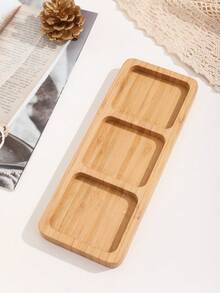 Bandeja de bambú para aperitivos de 1 pieza, bandeja para servir aperitivos, plato para aperitivos, ideal para pasteles, frutas, nueces y dulces. - 10*25 cm - Ver 4