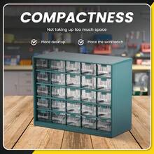 Contenedor de almacenamiento con cajones, organizador de herramientas de plástico de 25 cajones, organizador de tornillos, organizador de hardware, almacenamiento de herramientas profesionales de - A - Ver 8