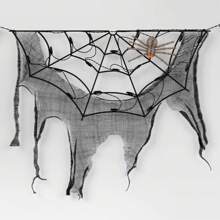 70" LED Lit Spider Webs With Gauze Halloween Novelty Silhouette Lights