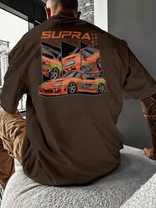Oversized Streetwear T-Shirt Supra MK4 Orange Car Fast And Furious REF 7241 VEST NERD - 鏽棕色 - 查看 7