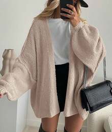 Woms Oversized Cardigan Sweaters 2025 Fall Long Sleeve Knit Op Front Lightweight Sweater - 紅色 - 查看 10
