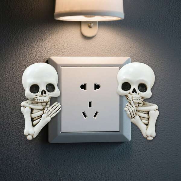 Halloween Theme Switch Skull Stickers Removable Light Switch Decor Decals Art Stickers For Nursery Bedroom Living Room