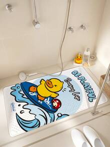 B. Duck 1 pieza Alfombra de ducha gruesa con estilo de pato de dibujos animados, marca autorizada B.DUCK, con ventosas antideslizantes, lavable a máquina, accesorio de baño y decoración