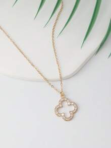 1pc Fashionable, Elegant, Minimalist, Exquisite, Luxury Four-Leaf Clover Necklace, Unique Personalized, Everyday Wear