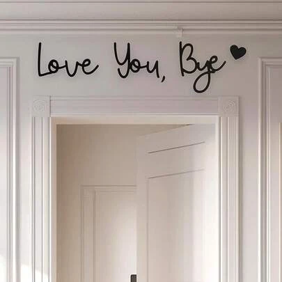 Twinsun Love You Bye Above Door Sign, Modern Black Letter Sign Wall Art, 15cm X 14cm, Wall Decoration For Hallway And Stairs, Valentines Decorations