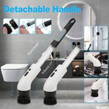 IAGREEA 2026 Electric Spin Scrubber, An Electric Cleaning Brush That Is And Features A Rotating Design. It Can Use Cleaning Solutions And Comes With 9/7/5 Interchangeable Brush Heads, 1500mAH, Offering 2 Adjustable Speeds. This Versatile Scrubber Is Suitable For Bathrooms, Kitchens, Bathtubs, Tiles, Sinks, Walls, Windows, And Cars. - Black and White - View 4