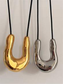 1pc European & American Style Exaggerated Geometric Asymmetrical Multi-Layer Necklace