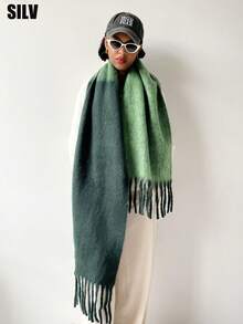 1pc Plus Size Women Winter Solid Plaid Scarf/ Scarf Color Scarf, Soft & Warm Wrap For Autumn And Winter, Warm & Comfortable Large Shawl, Windproof Outdoor, Simple & Versatile Wear Daily, Autumn/Winter Accessories Women Winter Warm Neck, - Multicolor - View 19