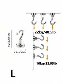 Bộ 1/5/10 móc từ tính mạnh, móc treo đồ dùng nhà bếp, móc từ tính Neodymium mạnh mẽ, thích hợp để treo đồ, phụ kiện nhà bếp, móc đựng dụng cụ nấu nướng, áp dụng cho du lịch, cắm trại, tiệc nướng, nhà bếp, tủ lạnh, tường nhà để xe, có thể treo túi xách, móc treo quần áo, chìa khóa, đồ dùng du lịch, cũng rất cần thiết cho học sinh, sinh viên khi trở lại trường học và đại học. - Bạc - Xem 12