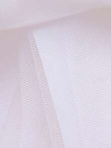 Vestido elegante de niña preadolescente con cuello redondo, bordado floral, strass y malla de satén para dama de honor en boda, fiesta de cumpleaños, sin diadema - Blanco - Ver 10