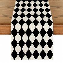 1pc/100pcs, Black, Red, Green, Blue, Colorful, 33*183cm Linen Table Runner, Home Decor, Suitable For Party, Gathering, Family Dinner - Multicolor - View 11