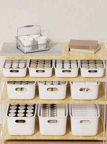 3/2/1件大容量塑料储物盒，桌面整理箱，适用于浴室、厨房、衣服、化妆品，整洁干净