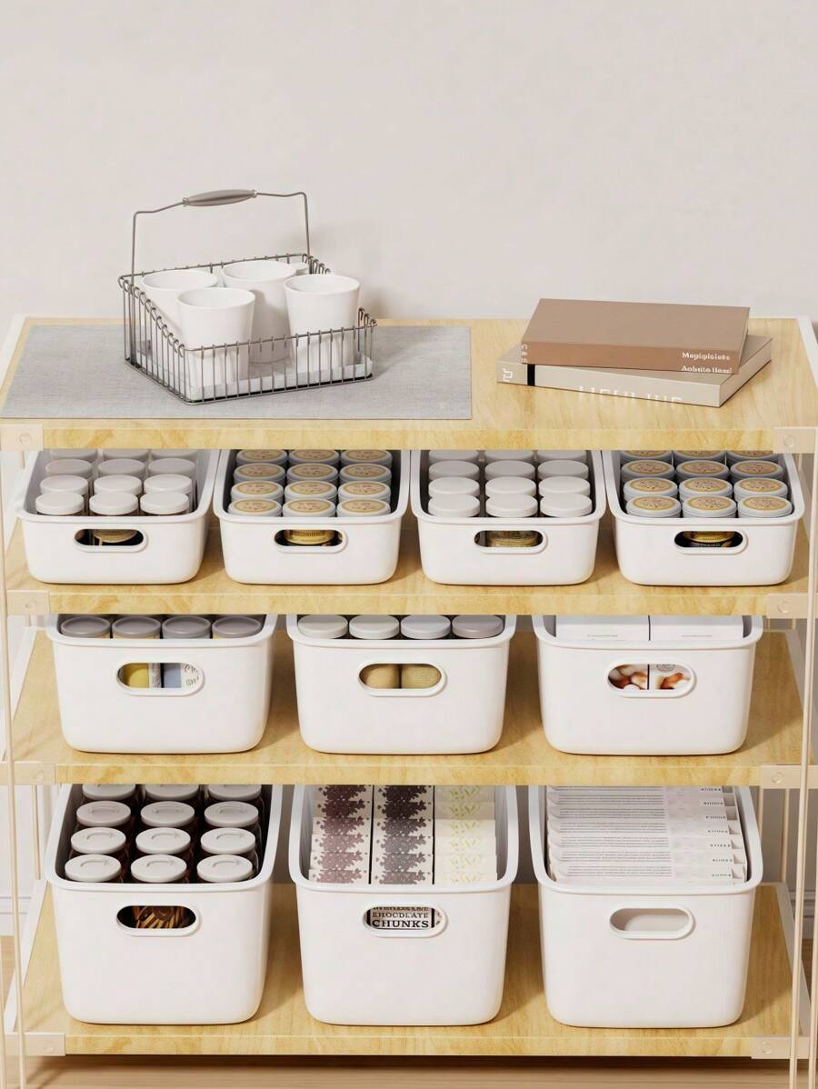 3/2/1件大容量塑料储物盒，桌面整理箱，适用于浴室、厨房、衣服、化妆品，整洁干净