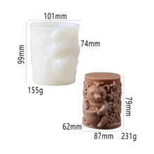 قالب سيليكون أسطواني ثلاثي الأبعاد بشكل سنجاب جميل، قالب مواد صناعية بتصميم غير متماثل بموضوع حيوان، مستخدم لصناعة شموع العطور، الصابون، الشمع، الراتنج، الحلوى المزينة - مناسب جدًا لديكور المنزل، المدفأة، الغرفة، غرفة المعيشة، الديكور المركزي، المكتب، عيد الفصح، الحب، عيد الحب، هدايا عيد الميلاد