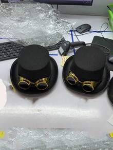 1 件/2 件/3 件林肯帽，适合舞台表演、爵士帽、林肯眼镜、魔术师舞台、万圣节、朋克 - 黑色 - 查看 5