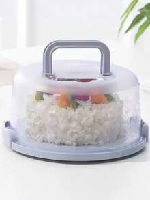 1 pieza Caja portátil para tartas y cupcakes con tapa y asas, contenedor de almacenamiento de tartas para bodas, cumpleaños, Navidad, hornear, fiestas