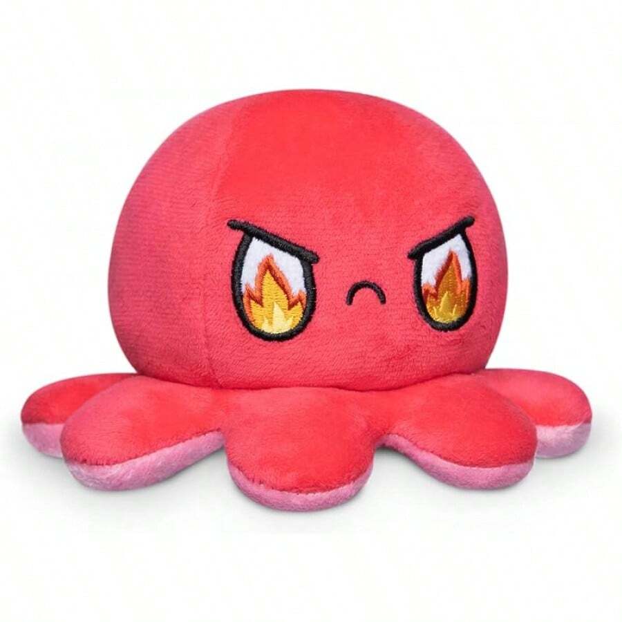 TeeTurtle - Reversible Octopus Plushie - Sunset + - Cute Sensory Fidget Stuffed Animals That Show Your Mood - 淺粉紅色的愛+粉紅色的憤怒 - 查看 1