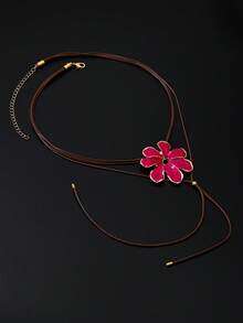 1 件多巴胺彩色花朵吊坠项链，适合女性日常佩戴或送礼 - 花朵吊墜 - 查看 4