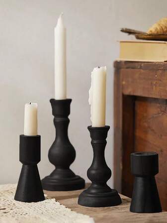 1 st vintage ljusstake i trä, japansk stil romersk kolonnljusstake, ljusstakedekor för matbordet, romantisk middagsdekoration med levande ljus, högtids-/festdekor, bröllopstillbehör, present till familj och vänner