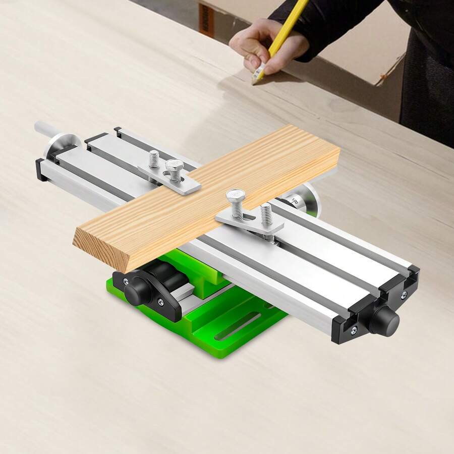 Mesa de trabajo para fresadoras, mesa de carro transversal, mesa de carro para taladrado compuesto - Plateado - Ver 1