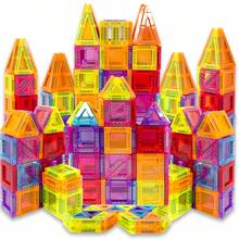 Bloques de construcción magnéticos de tamaño mini, juego de construcción magnética de 60/100/130 piezas, bloques magnéticos, juguetes de apilamiento 3D STEM, juguetes con imanes y juguetes de construcción con imanes para niños y niñas de 3+ años - Multicolor - Ver 9