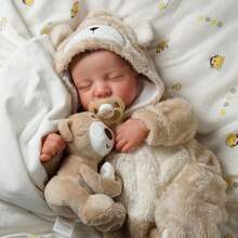19inch Reborn Baby Doll Lifelike Soft Cuddly Body Doll, Handmade With Paint Visible Veins Multiple Layers - 淺灰色 - 查看 2
