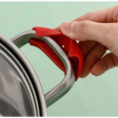 1pcs Silicone Pot Earmuffs, High Temperature And Wear-Resistant Pot Cover Handle Cover, Casserole Steamer Soup Pot Handle, Heat Insulation And Anti-Scalding Gloves