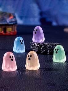 10/5/1pc Creative Glow-In-The-Dark Mini Ghost (Random Color), DIY Halloween Decor, Cute Mini Ghost, Glow-In-The-Dark Decor, Multi-Scene Decoration, Suitable For Desk, Decor, Room Decoration, Halloween Decor, Halloween Accessories
