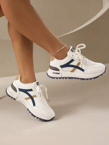 ZKBBO 女款休閒戶外平底運動鞋PU通勤簡約鞋