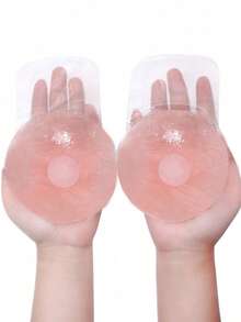 1/2 对加大码可重复使用硅胶乳贴 | 大胸自粘式提胸胶带 | 隐形圆形乳房贴纸，适用于吊带背心/露肩连衣裙，防下垂聚拢型乳贴 - 彩色 - 查看 16