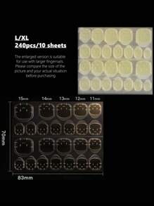 10/50/100pcs Double Side Glue Nail Sticker, Nail Glue Stickers Transparent, Waterproof - Black - View 9