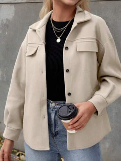 Simple Women's Autumn And Winter Loose Wool Coat