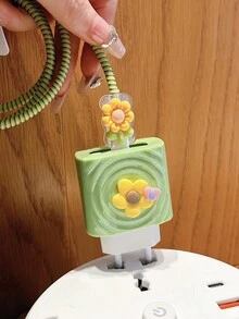 Set da 5 pezzi adatto per la versione europea, protezione per caricabatterie da 20W, protezione per cavo, avvolgicavo anti-piegatura, custodia protettiva in TPU per testina di ricarica