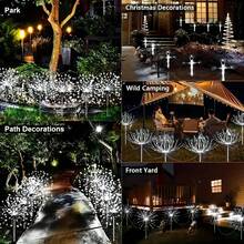 1個/2個/4個 太陽能戶外煙火燈，防水 8 種照明模式，60-720LED DIY 景觀燈，適用於露營、野餐、派對、花園、院子、露台、小徑、草坪和聖誕節裝飾 - 黑色 - 查看 8