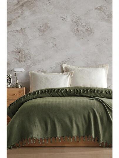 MADE IN TURKEY King Size Bedspread – 100%  Cotton – 200x220 Cm – Breathable &  Coverlet