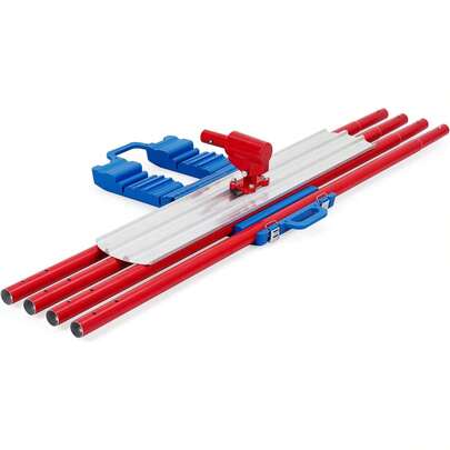 Dragonpad Bull Float, Aluminum Magnesium Concrete Float Tool With Round End, Adjustable Handle Bracket - Ideal For Concrete Finishing & Cement Work, Bull Concrete Kit Screeding And Finishing Tool Kit, Round End Cement Tool With 4 Handles & Carrying CaseLarge Floating Area, Premium Quality, Red-Coate ﻿