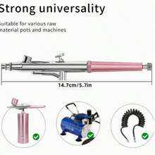 Kit aerografo portatile, include compressore d'aria, ugello da 0,3 mm, set di strumenti per la verniciatura a spruzzo, adatto per pittura, modellismo, decorazione di torte, arte di unghie (rosa - ugello da 0,3 mm)