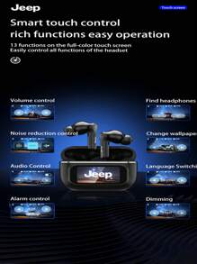 JEEP EW118Puls AI 翻译触摸屏 TWS 耳机高清通话降噪耳机 HiFi 立体声入耳式麦克风耳塞