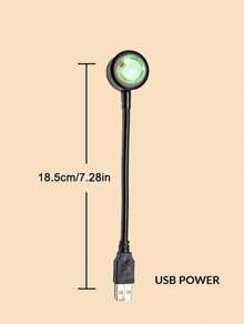 Sunset Projection Lamp - USB Powered Color Changing LED Sunset Night Light, 7 Color Breathing Modes, 360° Rainbow Ambient Mood Lighting For Bedroom, Home Decor, Christmas, Parties, Relaxation, And Meditation