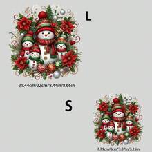 1/2/3 件优质圣诞雪人热转印贴片 - DIY 可定制熨烫贴花，适用于 T 恤、衬衫、枕头、连帽衫、牛仔裤、背包和帆布包 - 彩色 - 查看 3