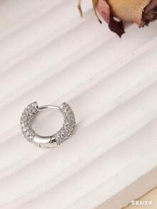 1 Stück/2 Stücke Mode Vollzirkonia runde Creolen für Frauen, elegante Ohrringe, unisex minimalistische hochwertige Ohrringe, Geschenke zum Nationalfeiertag von Saudi-Arabien, Halloween-Schmuck, Weihnachtsgeschenke