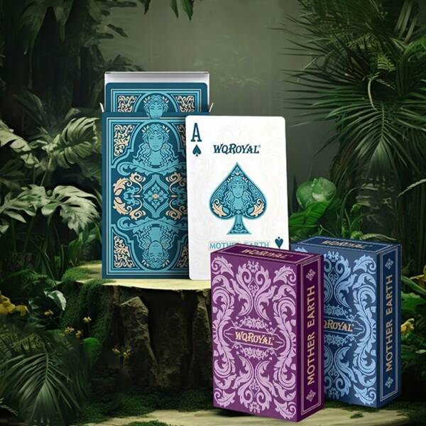 Cartas de juego impermeables con temática de diosa de la tierra, de lujo - Superficie flexible elegante para magia y póker profesionales, noches de juegos de fiesta premium - Juego de coleccionista para regalos de San Valentín/Celebraciones de Año Nuevo
