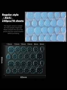 10/50/100pcs Double Side Glue Nail Sticker, Nail Glue Stickers Transparent, Waterproof - Black - View 7