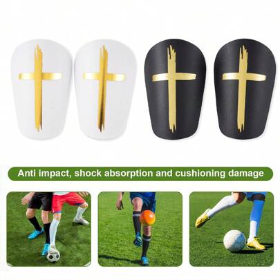 Gold Schienbeinschoner - Schwarz/Weiß - Hochwertig, leicht, Fußball, Basketball, Sportschutz, tragbare Outdoor-Schutzausrüstung, geeignet für Herren und Damen, Ganzjahres-Sportaccessoires - geeignet für Radfahren, Laufen und mehr