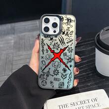 1pc Anime Themed Holographic Gradient Color Phone Case, Compatible With IPhone 16 & 17, Fashionable Creative Phone Cover, Suitable For Halloween