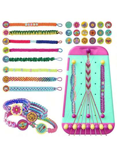Complete DIY Craft Kit For Bracelets And Necklaces - Vibrant Handmade Jewelry Making Set With Pink/Green/Yellow Cords, Beads, Charms And Tools - Great For Teens' Creative Projects, Birthdays, Christmas And All Season Gifts, Jewelry Making Beads